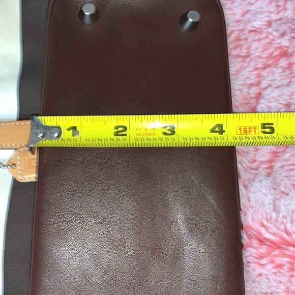 Vintage Rare Coach Leather Canvas Striped Brown Yellow & Tan Satchel Bag - Picture 14 of 14